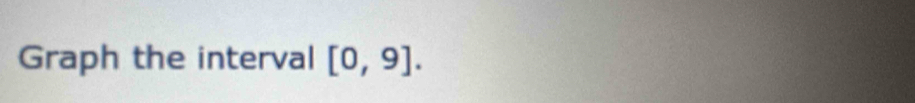 Graph the interval [0,9].