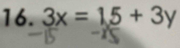 3x=15+3y