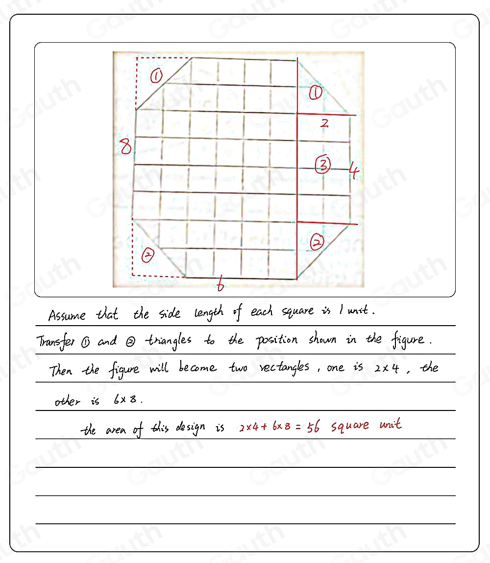 Solved: Higher Order Thinking Cora makes this design with square and ...