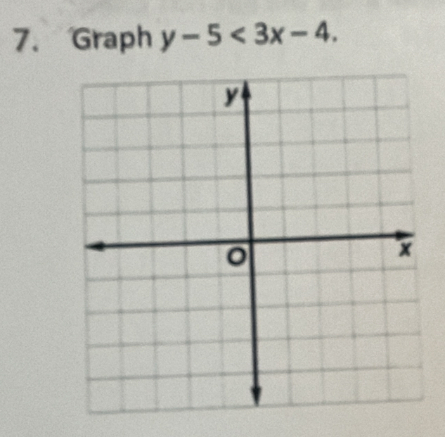 Graph y-5<3x-4</tex>.