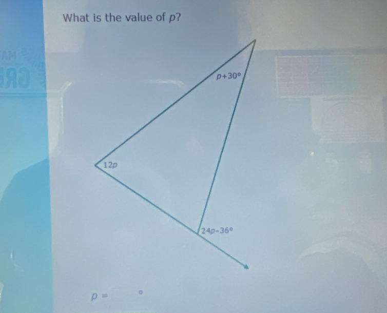 What is the value of p?
p=