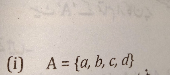 A= a,b,c,d