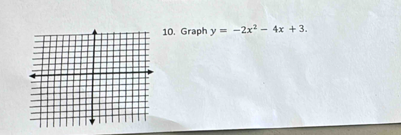 Graph y=-2x^2-4x+3.