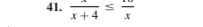 frac x+4≤ frac x