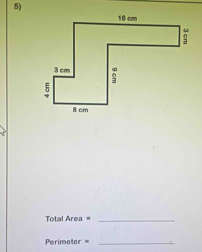 Total Area =_ 
Perimeter =_