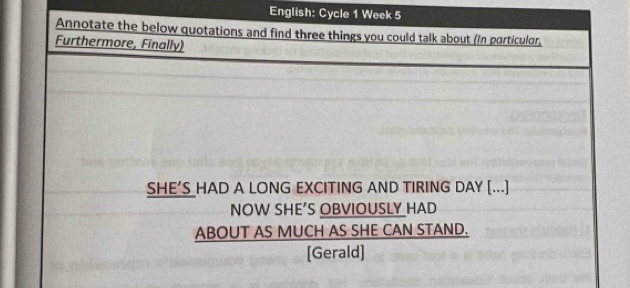 English: Cycle 1 We