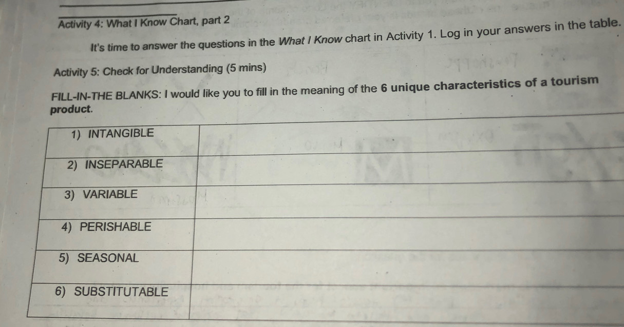 Solved: Activity 4: What I Know Chart, part 2 It's time to answer the ...