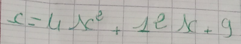 c=4x^2+12x+9