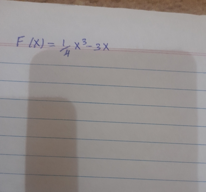 F(x)=1/4x^3-3x