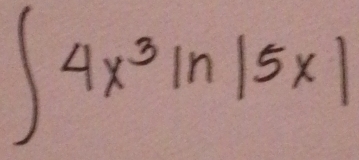 ∈t 4x^3ln |5x|