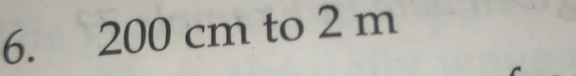 200 cm to 2 m