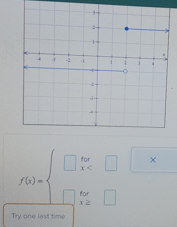 f(x)=beginarrayl □ ,orx * 
. 
Try one last time