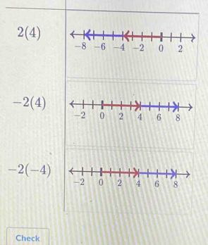 2(4)
-2(4)
-2(-4)
Check