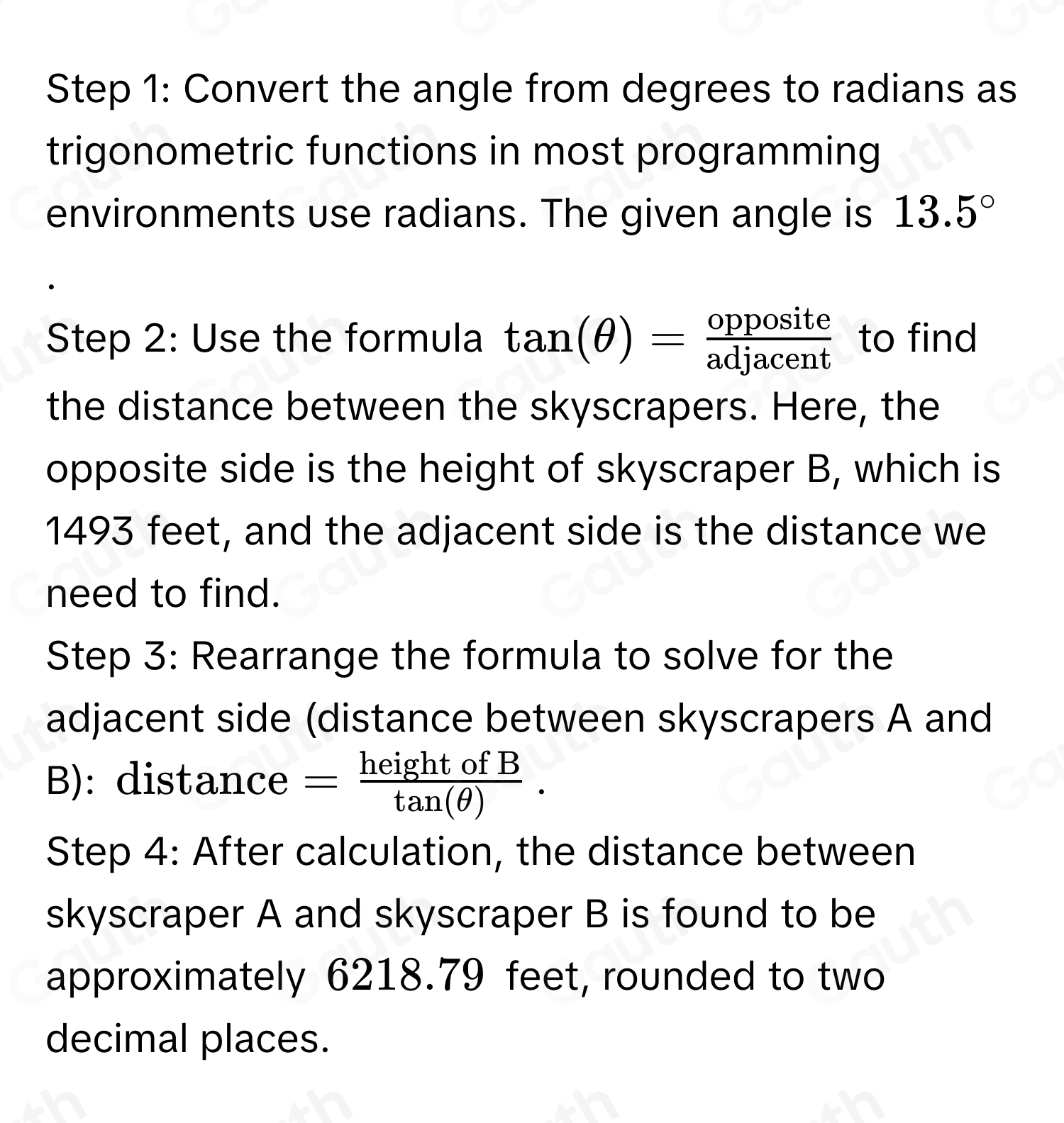 Solved: The angle of inclination from the base of skyscraper A to the ...