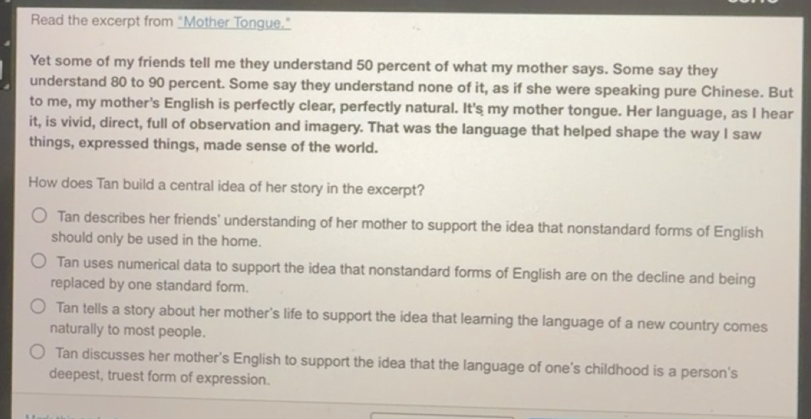 Solved: Read the excerpt from 