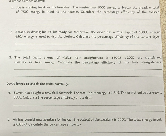Solved: a whole number answer. 1. Joe is making toast for his breakfast ...
