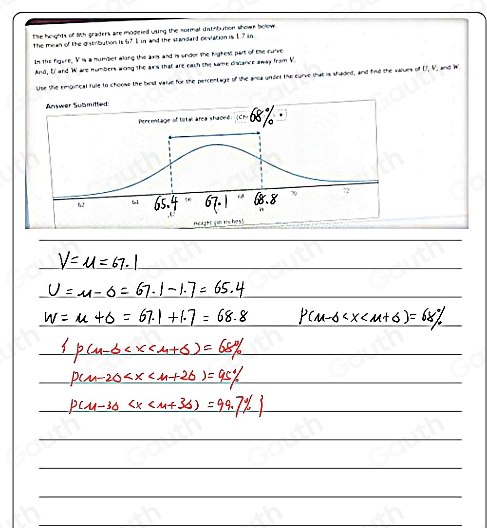 solved-the-heights-of-8th-graders-are-modeled-using-the-normal