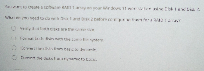 Solved: You want to create a software RAID 1 array on your Windows 11 ...