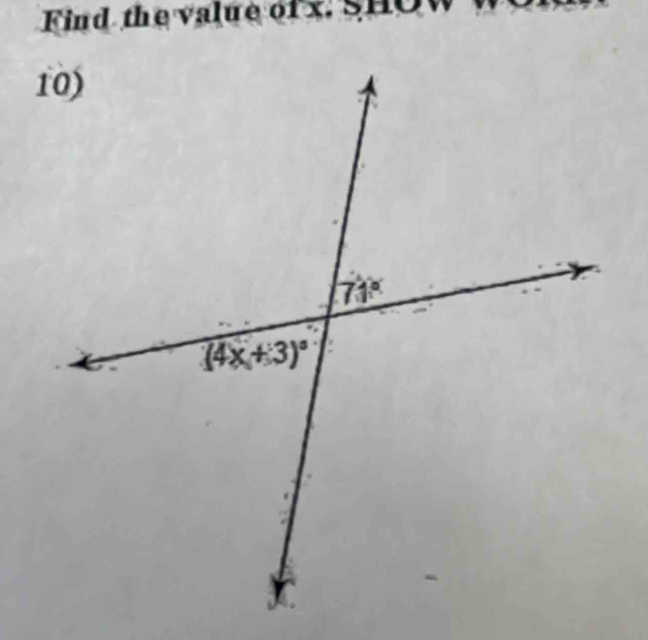 Find the value of x. SHO