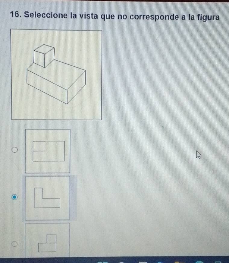 Seleccione la vista que no corresponde a la figura