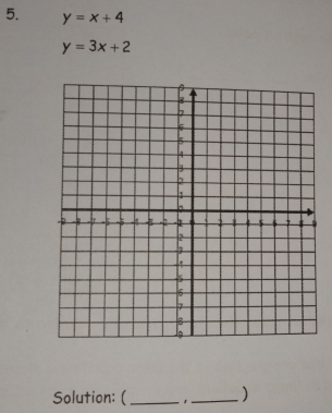 y=x+4
y=3x+2
Solution: ( _1_ )