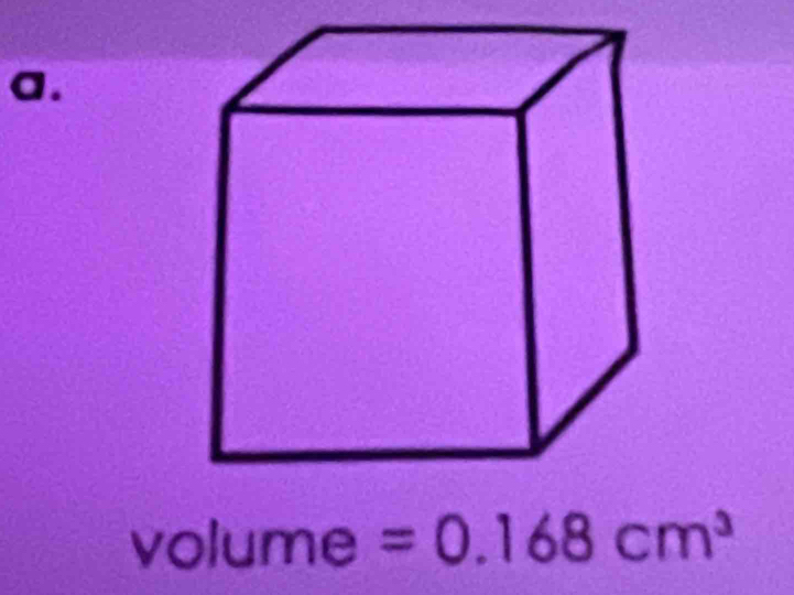 volume =0.168cm^3