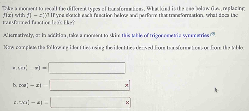 Solved: Take a moment to recall the different types of transformations ...