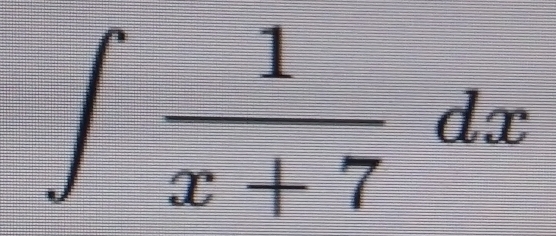 ∈t  1/x+7 dx