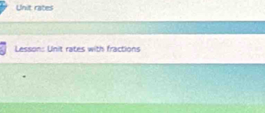 Unit rates 
Lesson: Unit rates with fractions