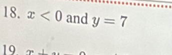 x<0</tex> and y=7
19 x⊥