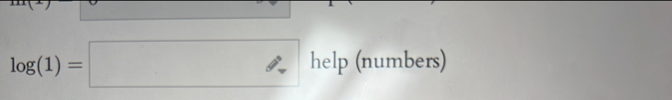 log (1)=□ he lp (numbers)