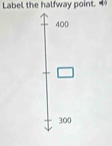 Label the halfway point.
400
□
300