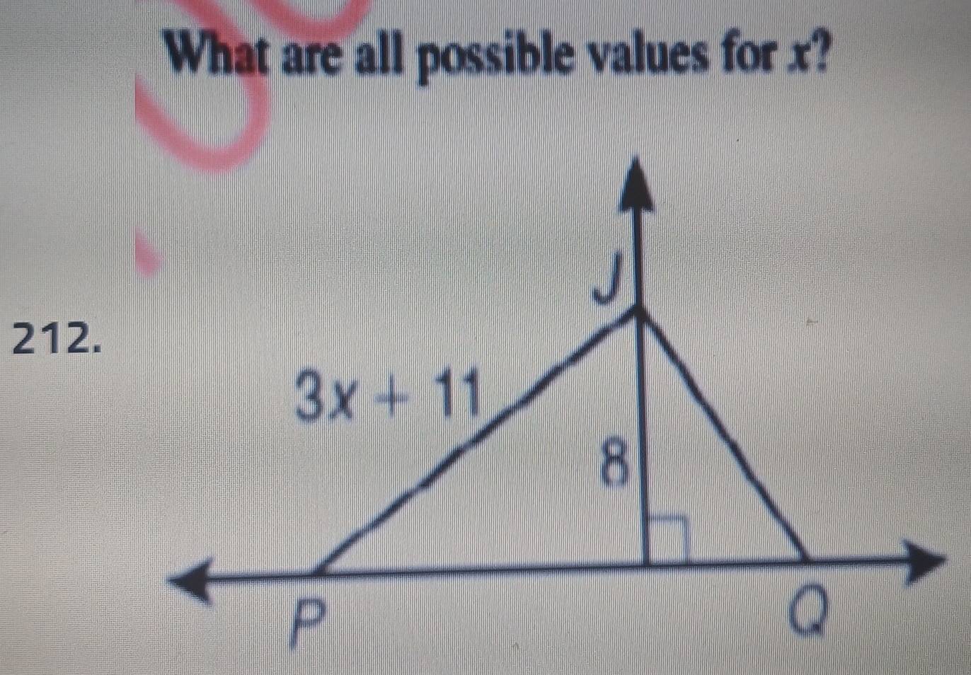 What are all possible values for x?
212.