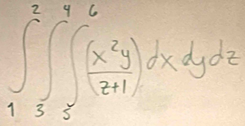 ∈t _(1,3)^2∈t _(∈t)^7_frac x^6( x^2y/2+1 )dxdydz