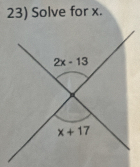 Solve for x.