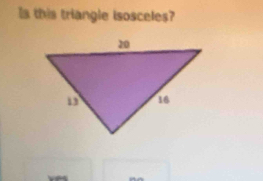 Is this triangle isosceles?