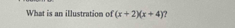 What is an illustration of (x+2)(x+4) ?