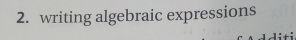 writing algebraic expressions
