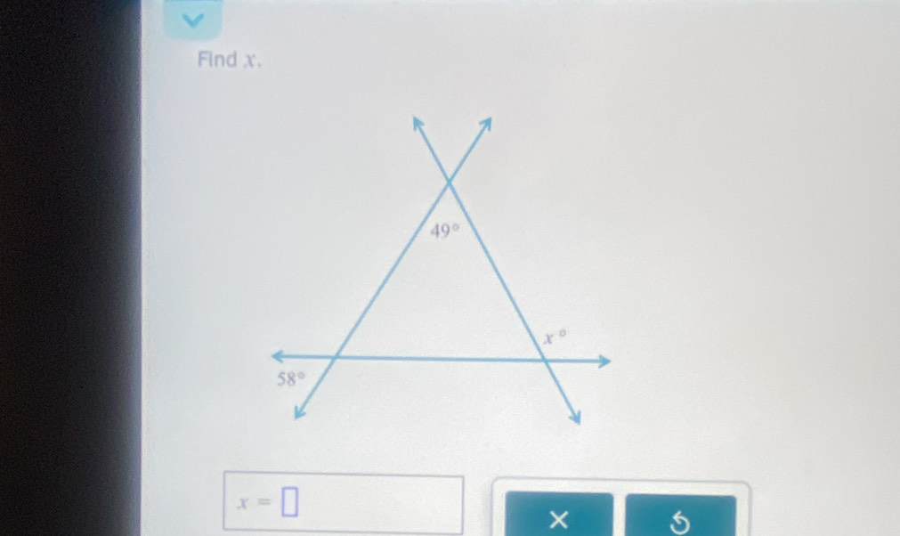 Find x.
x=□
×
6