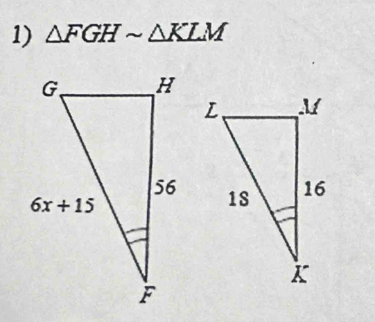 △ FGHsim △ KLM