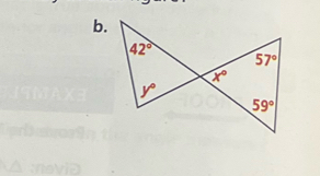 42°
57°
x°
y°
59°