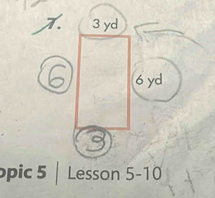 3 yd
6 yd
pic 5 Lesson . 5-10