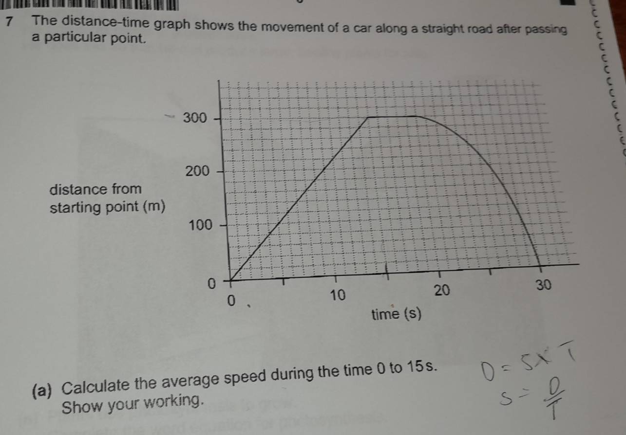 Solved: The distance-time graph shows the movement of a car along a ...