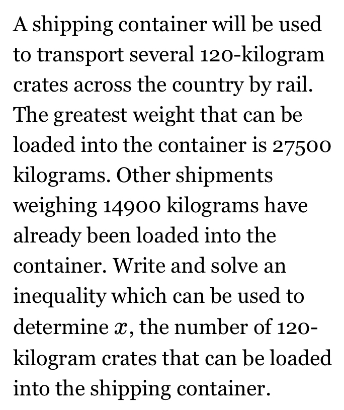 Solved: A shipping container will be used to transport several 120 ...