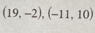 (19,-2),(-11,10)