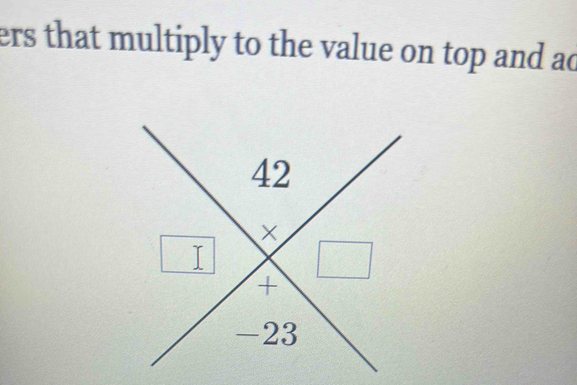 ers that multiply to the value on top and ad