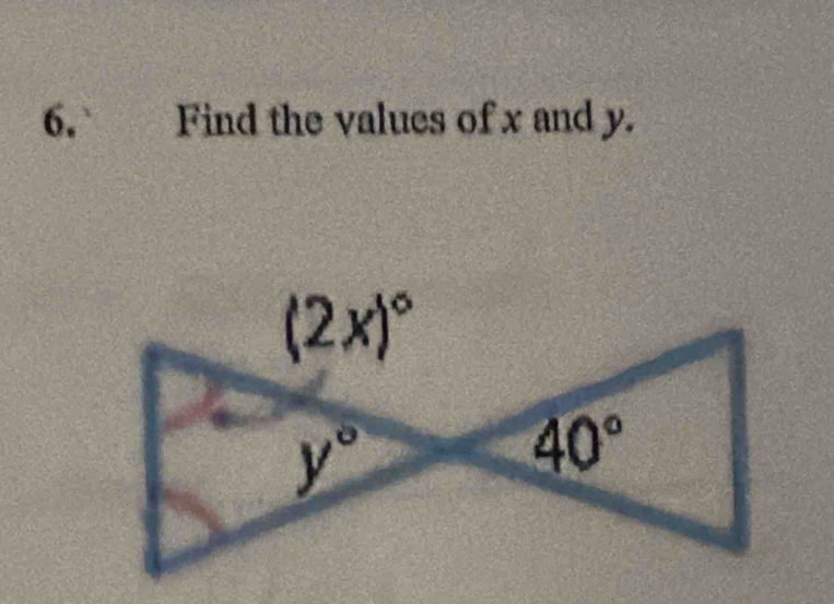 Find the values of x and y.