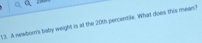 A newborn's baby weight is at the 20th percentile. What does this mean?