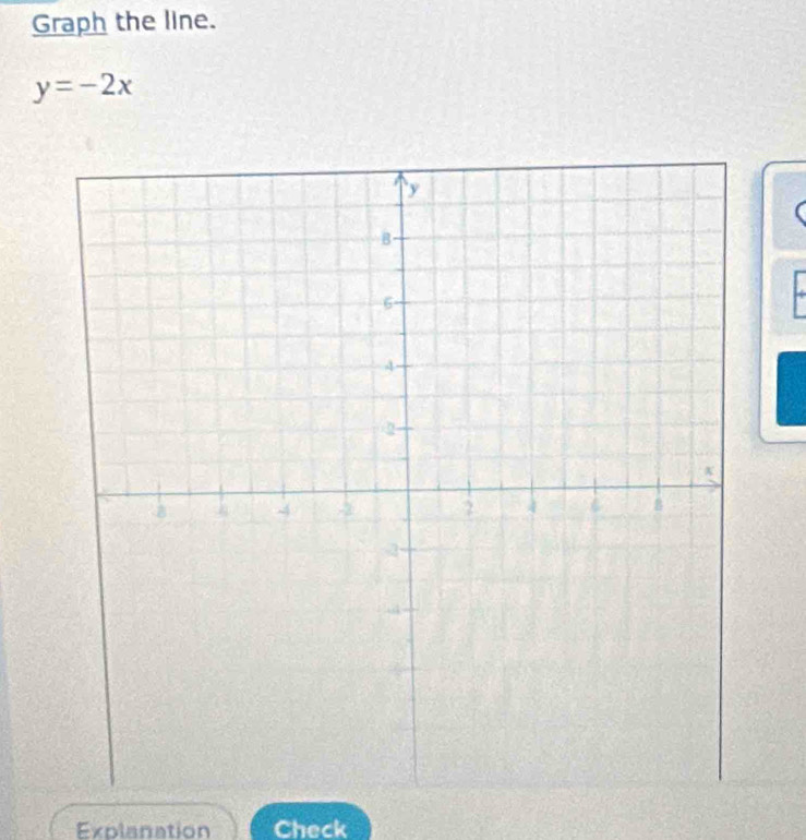 Graph the line.
y=-2x
Explanation Check