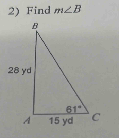 Find m∠ B